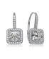 Фото #1 товара 14K Gold Plated Cubic Zirconia Halo Lever back Earrings