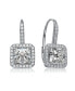 ფოტო #1 პროდუქტის 14K Gold Plated Cubic Zirconia Halo Lever back Earrings