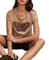 Women's Multi-Color-Butterfly-Graphic Classic Cotton T-Shirt