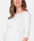 ფოტო #3 პროდუქტის Women's Pleated Maternity Midi Dress