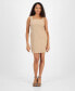 Фото #1 товара Women's Square Neck Sleeveless Linen-Blend Shift Dress, Created for Macy's