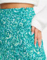 Фото #2 товара Whistles bias cut midi skirt in green peony print