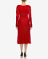 ფოტო #2 პროდუქტის Women's Scoop Neck Fit and Flare Sweater Dress