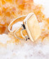 ფოტო #2 პროდუქტის Luster Yellow Agate Golden Bronze Rectangle Ring