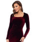 ფოტო #4 პროდუქტის Women's Long-Sleeve Front-Slit Velvet Gown