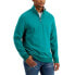 Фото #1 товара Club Room Men s Stretch Quarter Zip Fleece Sweatshirt Marine Green L