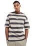 Фото #1 товара ADPT oversized t-shirt in washed beige stripe