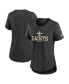 Women's Heather Black New Orleans Saints Fashion Tri-Blend T-Shirt Черный, XS - фото #1