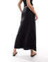 Фото #4 товара Mango linen mix midi skirt in black