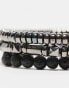 Фото #4 товара ASOS DESIGN 3 pack semi-precious beaded bracelet set in hematite and black