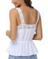 ფოტო #2 პროდუქტის Women's Cotton Lace-Trim Peplum Tank