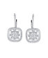 ფოტო #3 პროდუქტის Square Art Deco Style Holiday Party Flower Christmas Winter AAA Cubic Zirconia Encrusted CZ Snowflake Drop Lever Back Earrings Sterling Silver