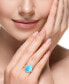 ფოტო #2 პროდუქტის EFFY® Turquoise & Diamond (5/8 ct. t.w.) Halo Ring in 14k Gold