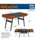 Фото #4 товара Writing Desk - Dual Side & Pull-Out Front Drawer - Coated Steel Frame - Mahogany