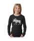 ფოტო #1 პროდუქტის Girls Word Art Long Sleeve - Moose