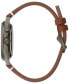 ფოტო #2 პროდუქტის Men's Traditional Brown Leather Strap Watch 40mm