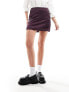 JDY satin mini skirt in deep plum