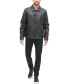 Men's Faux Leather Laydown Collar Jacket