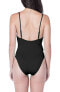 Фото #2 товара Womens Trina Turk Key Ruffled One Piece Swimsuit Sz. 6 (Black) 150322