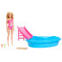 BARBIE Blonde With Pool Slide And Accessories Doll