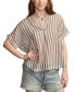 Women's Cotton Striped Dolman Popover Shirt