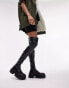 Фото #2 товара Topshop Tyson over the knee boot in black