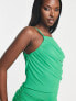 AX Paris ruched cami square neck midi dress in green