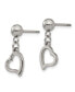 ფოტო #2 პროდუქტის Stainless Steel Polished Ball Heart Dangle Earrings