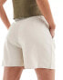 Фото #3 товара Mango linen pintuck shorts in beige