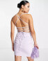 Фото #4 товара ASOS DESIGN lace up back structured mini dress with square neck in lilac