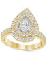 ფოტო #1 პროდუქტის Diamond Pear Double Halo Engagement Ring (1 ct. t.w.) in 14k Gold