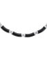 Bling Jewelry asian Style Gemstone Black Onyx Strand Contoured Tube Bar Link Collar Necklace For Women .925 Sterling Silver 16 Inch