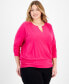 ფოტო #1 პროდუქტის Plus Size Hardware-Keyhole Top, Created for Macy's