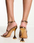 Glamorous heart heeled sandals in bronze