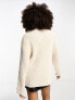 ASOS DESIGN high neck jumper with contrast seam detail in cream