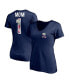 ფოტო #2 პროდუქტის Women's Navy Notre Dame Fighting Irish Mother's Day Logo V-Neck T-shirt