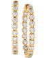 ფოტო #1 პროდუქტის Diamond (1-1/2 ct. t.w.) Inside-Out Oval Medium Hoop Earrings in 14k White or Yellow Gold, 1.25"