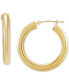 ფოტო #1 პროდუქტის Polished Tube Hoop Earrings in 14k Gold (25mm)