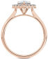 ფოტო #4 პროდუქტის Diamond Pear-Cut Halo Engagement Ring (7/8 ct. t.w.) in 14k Rose Gold