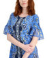Фото #4 товара Women's Printed Short Sleeve A-Line Dress, Created for Macy's