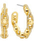 Фото #1 товара Brass Pavé Astor Link Hoop Earrings