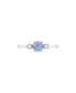 ფოტო #2 პროდუქტის Cushion Tanzanite Gemstone Round Natural Diamond 14K White Gold Birthstone Ring