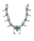 ფოტო #1 პროდუქტის Sterling Silver Genuine Gemstone Squash Blossom Necklace 21 Inches