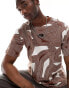 The North Face Oversized heavyweight t-shirt in brown geo print Exclusive at ASOS