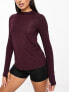 ASOS 4505 Icon long sleeve run top in oxblood