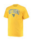 Фото #3 товара Men's Gold West Virginia Mountaineers Big and Tall Arch Over Wordmark T-shirt