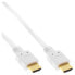 Фото #1 товара InLine High Speed HDMI Cable with Ethernet - M/M - white - golden contacts - 7.5m