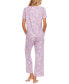 ფოტო #2 პროდუქტის Women's 2-Pc. Nancy Printed Capri Pajamas Set