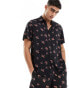 ASOS DESIGN relaxed shirt in a dark base floral