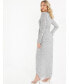 Women's Long Sleeve Sequin Wrap Evening Dress
